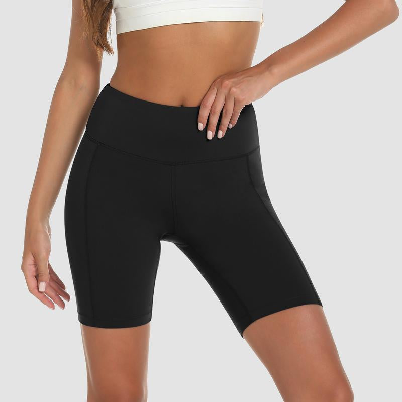 VILIGO 3-Pack 8" Biker Shorts for Women – High-Waisted Yoga Shorts with Tummy Control, Hidden Pocket, Stretchy & Soft, 75% Nylon, 25% Spandex, Perfect for Workout & Casual Wear